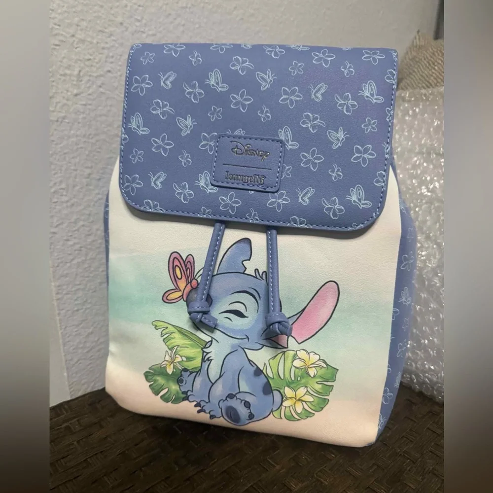 Loungefly Disney Stitch Scrump Butterfly Slouch Mini Backpack